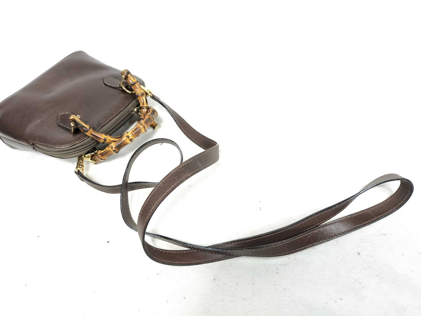 GUCCI Bamboo 2-way shoulder bag/handbag in brown