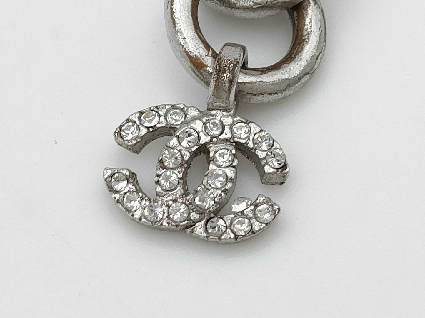 CHANEL 03A Coco Mark Clover Rhinestone Necklace