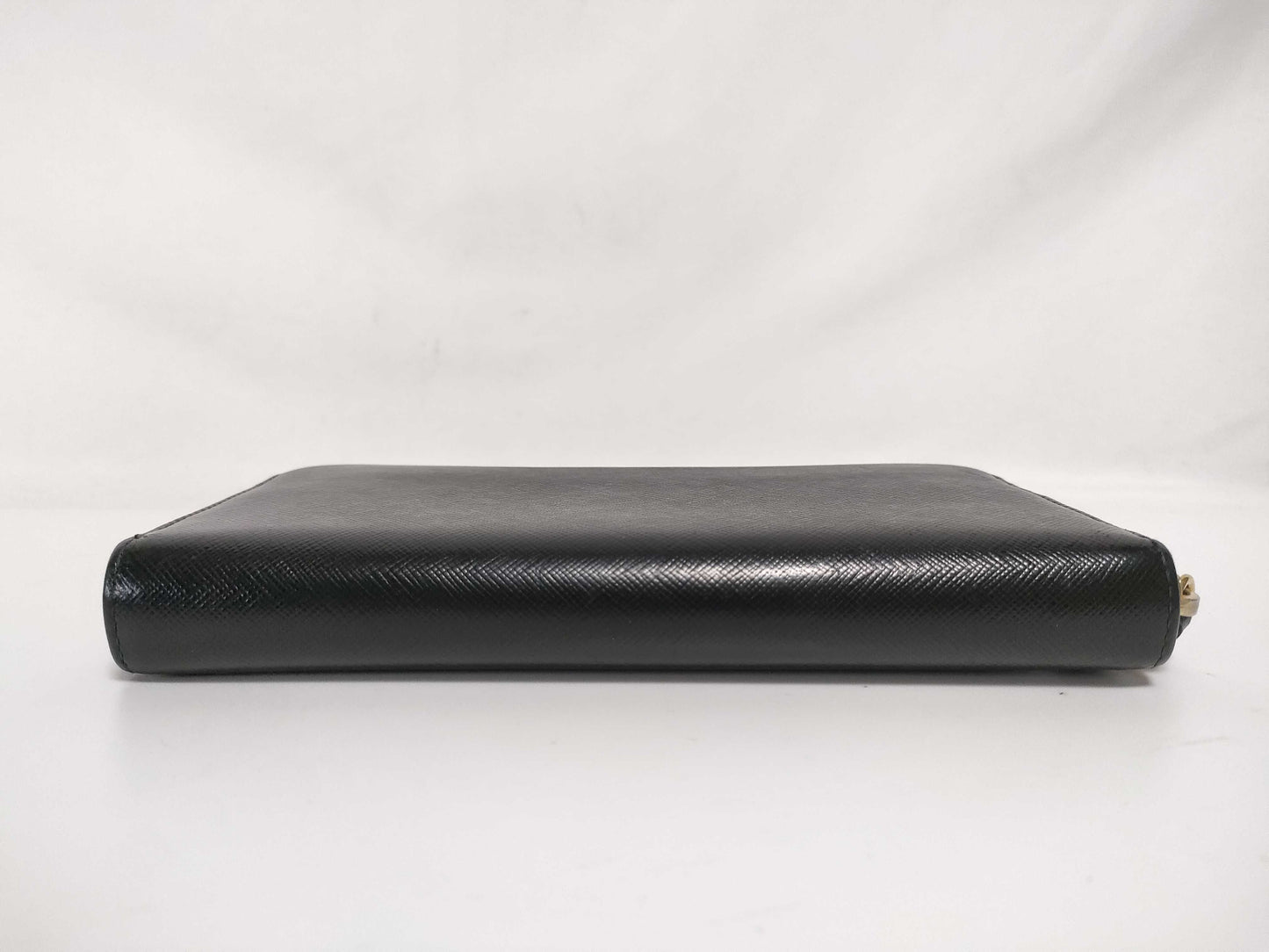 PRADA Saffiano Round Zippy Logo Wallet