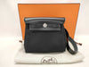 HERMES Airbag Zip Mini Shoulder Bag in Black Box Calf Leather with Silver Hardware and W Stamp