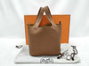 HERMES Picotin Picotin Lock 18 Shoulder Bag in Gold, Taurillon Clemence Leather, Silver Hardware, Double Stamp