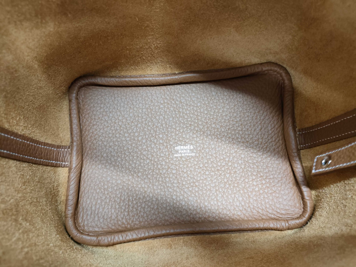 HERMES Picotin Picotin Lock 18 Shoulder Bag in Gold, Taurillon Clemence Leather, Silver Hardware, Double Stamp