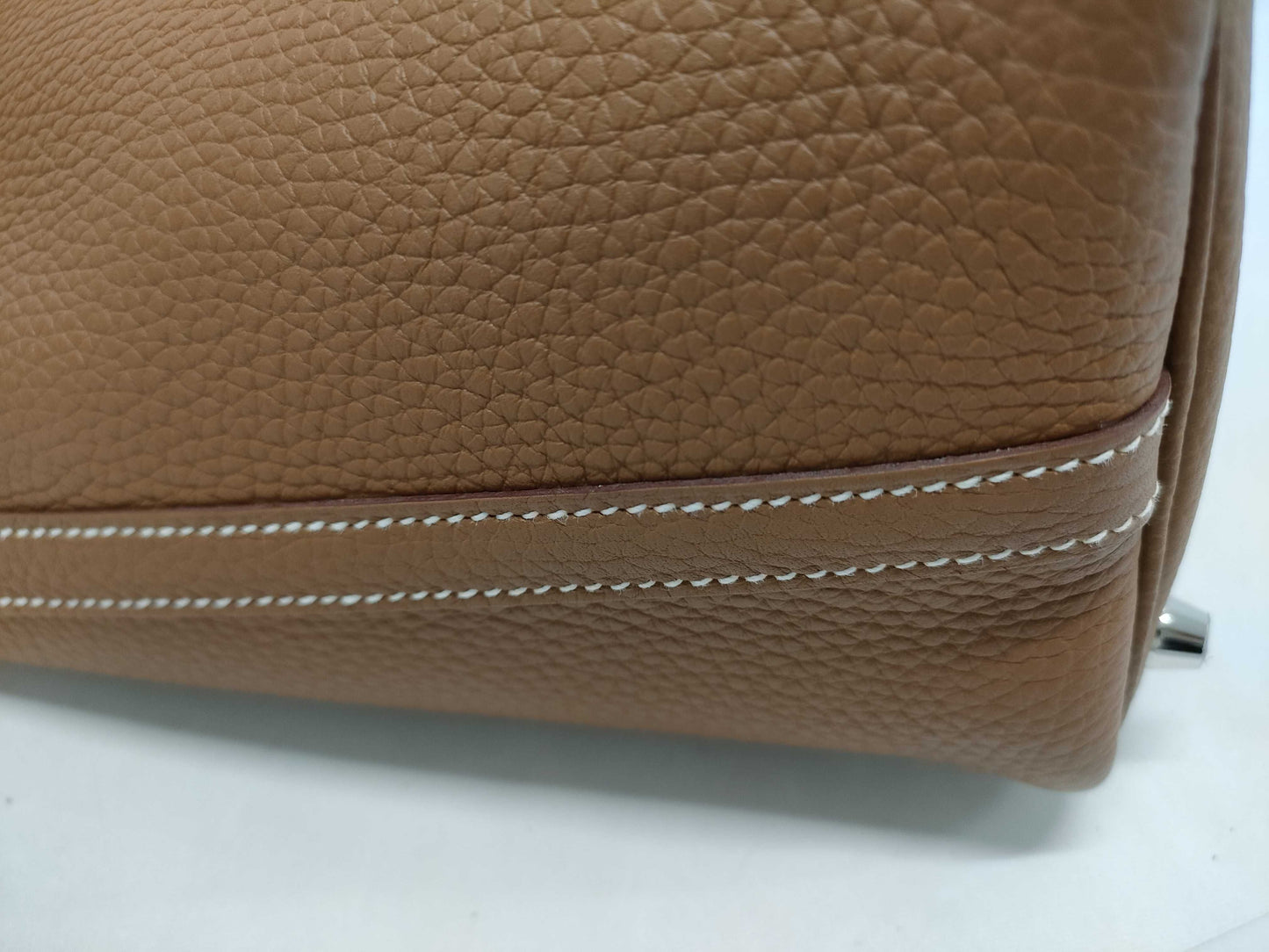 HERMES Picotin Picotin Lock 18 Shoulder Bag in Gold, Taurillon Clemence Leather, Silver Hardware, Double Stamp