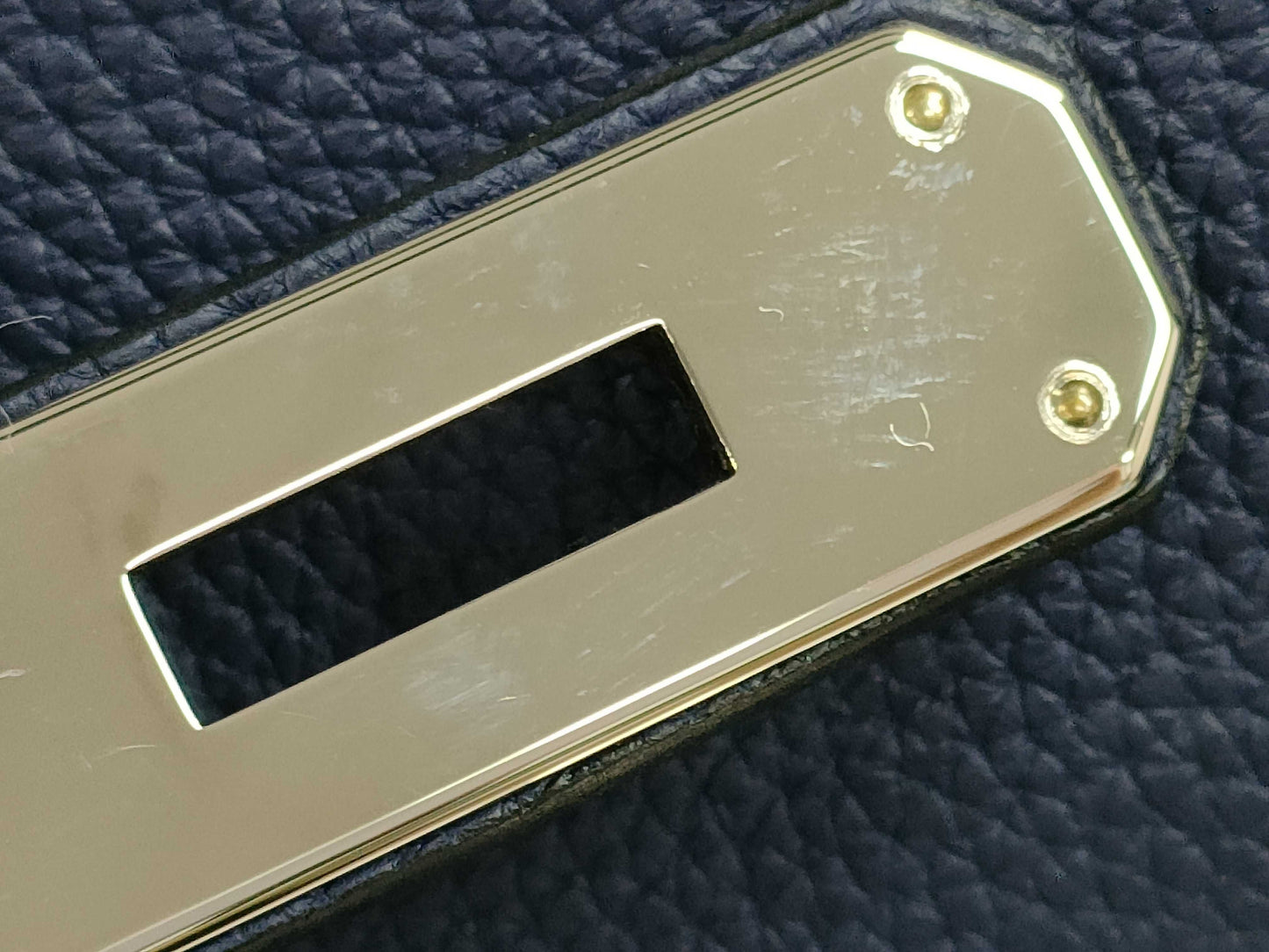 HERMES Birkin 30 Blue Sapphire Togo Shoulder Bag with Silver Hardware and Z Stamp