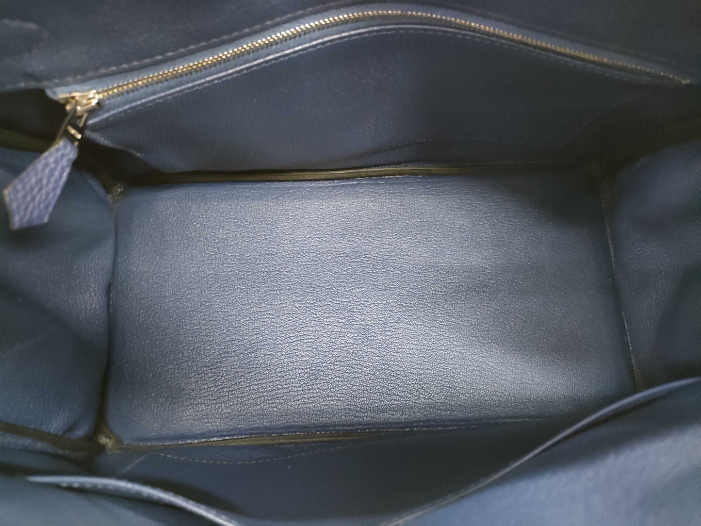 HERMES Birkin 30 Blue Sapphire Togo Shoulder Bag with Silver Hardware and Z Stamp
