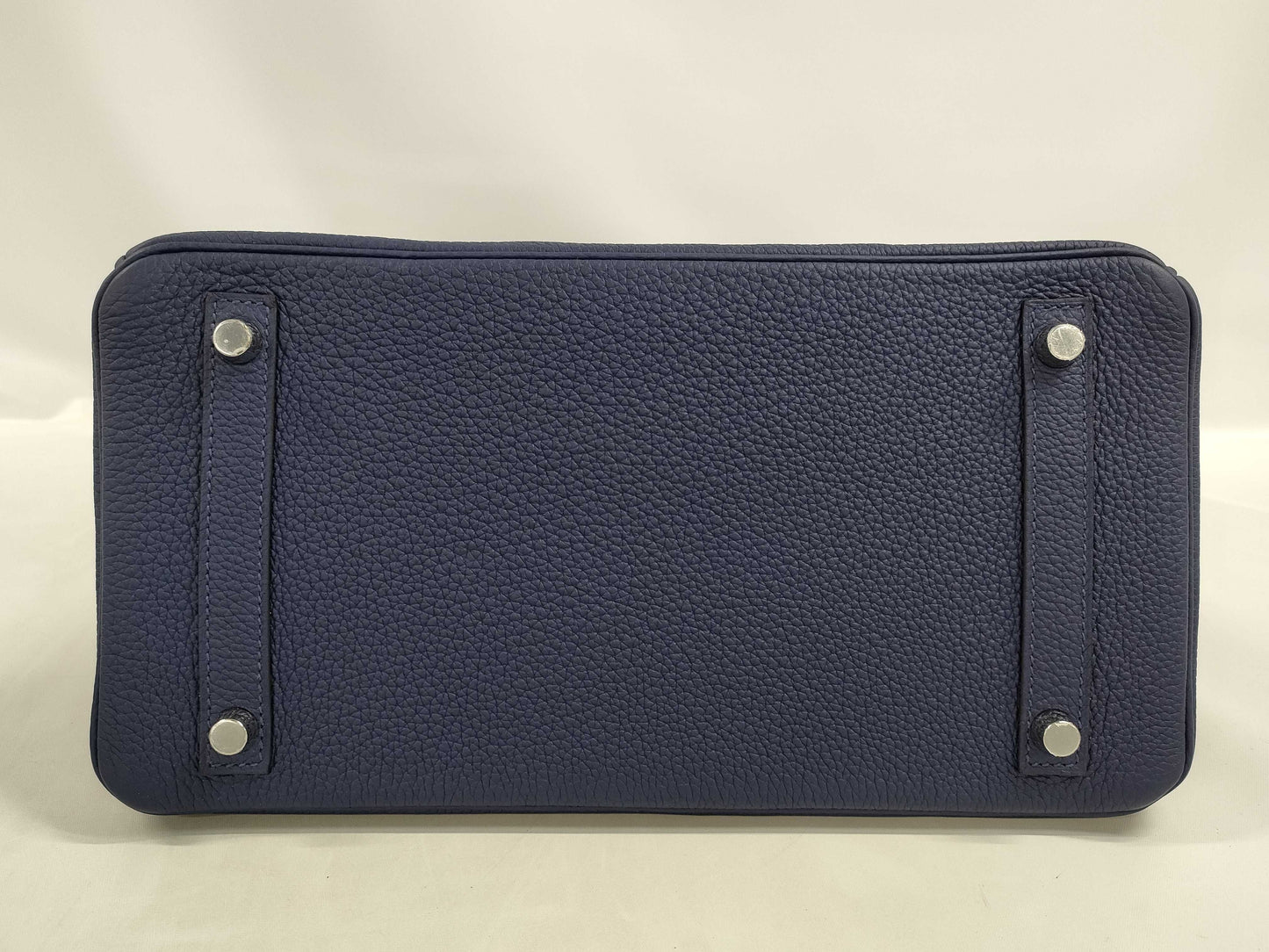 HERMES Birkin 30 Blue Sapphire Togo Shoulder Bag with Silver Hardware and Z Stamp
