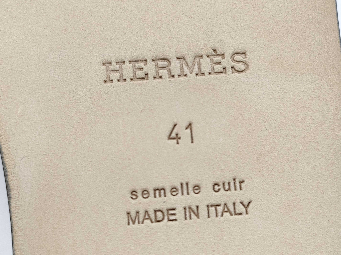 HERMES Sandals "Izmir" Gold Size: 41 Sandals