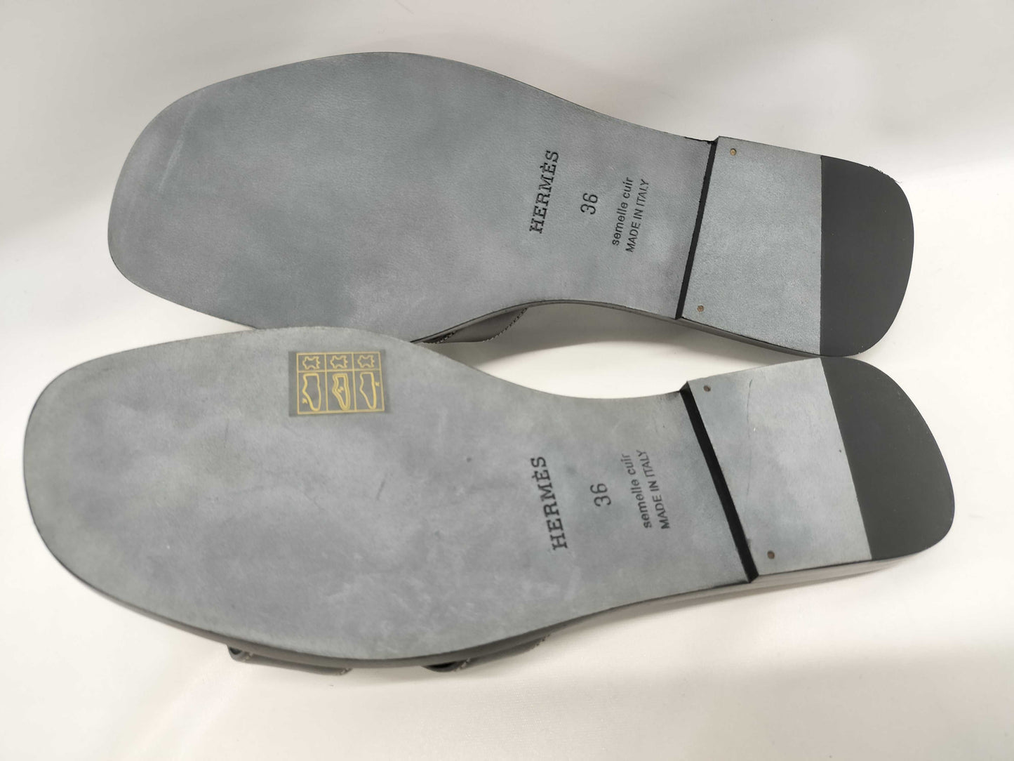 HERMES Sandals "Oran" Black Size: 36 Sandals
