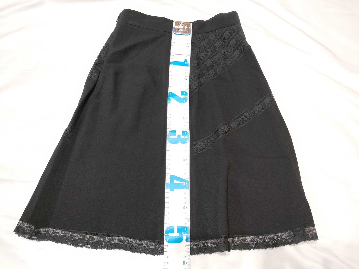 PRADA Floral Lace Embroidered Skirt, Black