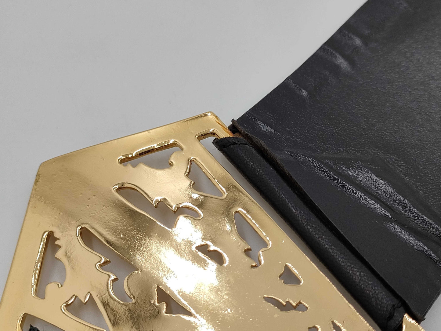 CHANEL Waist Leather GP Black Gold Belt