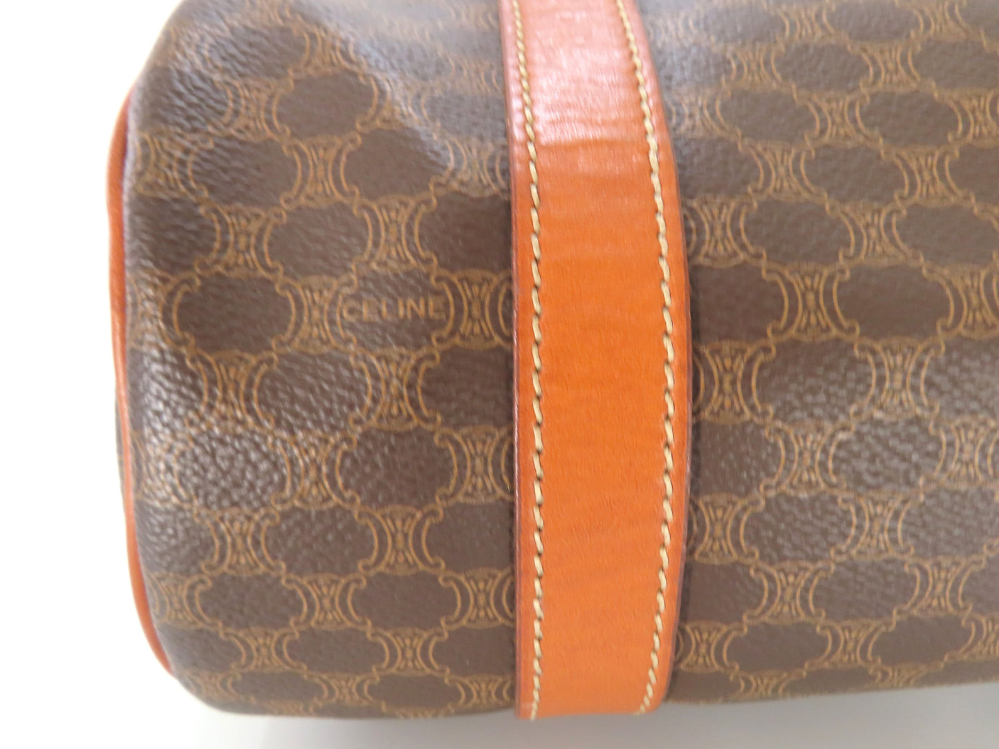 CELINE Macadam Mini Boston Bag, Brown, Shoulder Bag