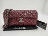 CHANEL Matelasse Single Flap Double Chain Shoulder Bag in Patent Leather, Bordeaux, 12276247