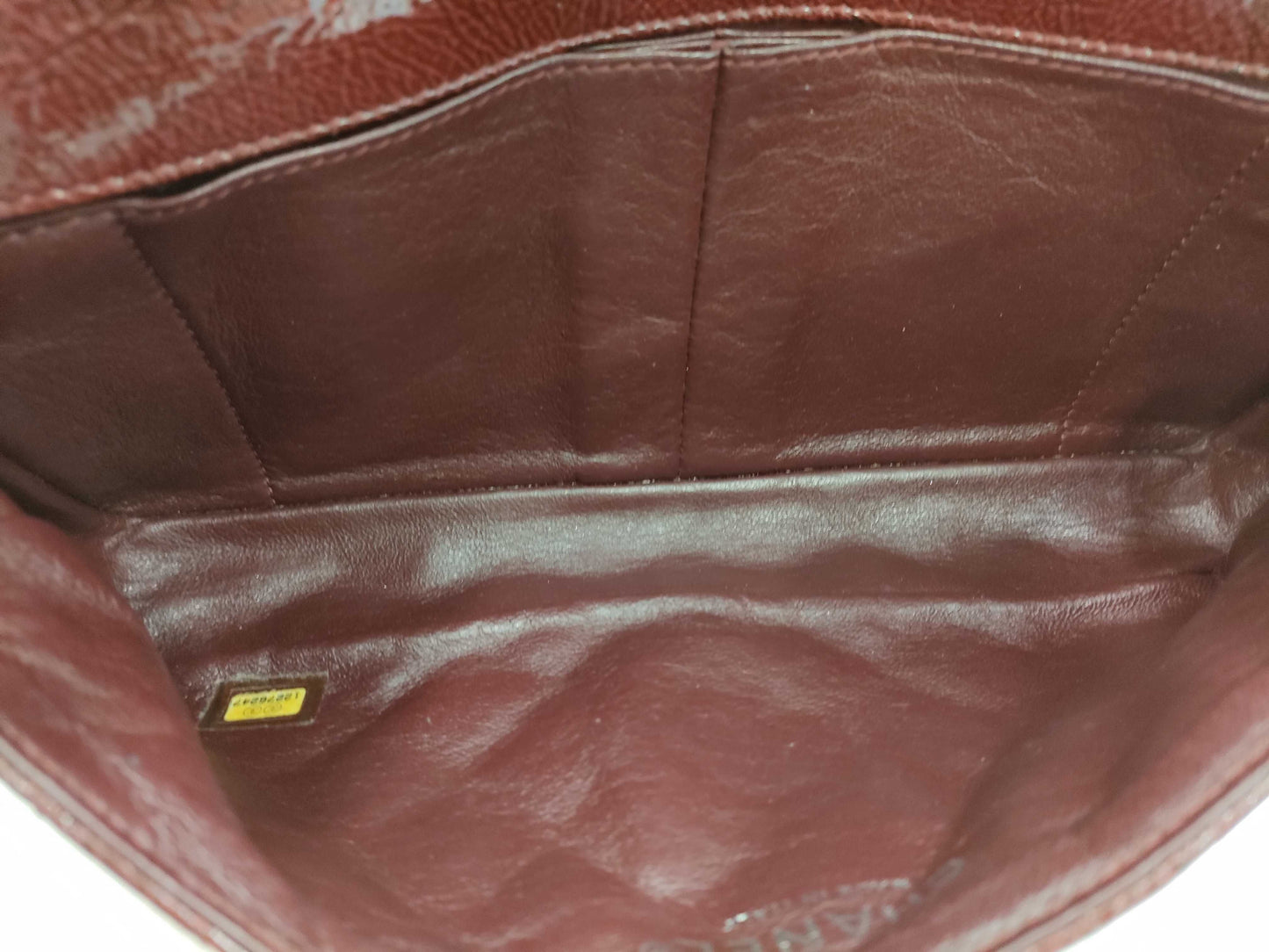 CHANEL Matelasse Single Flap Double Chain Shoulder Bag in Patent Leather, Bordeaux, 12276247