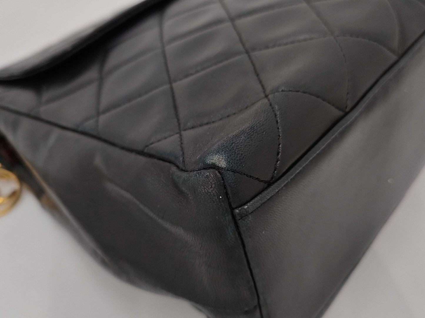 CHANEL Lambskin Chain Tote Shoulder Bag