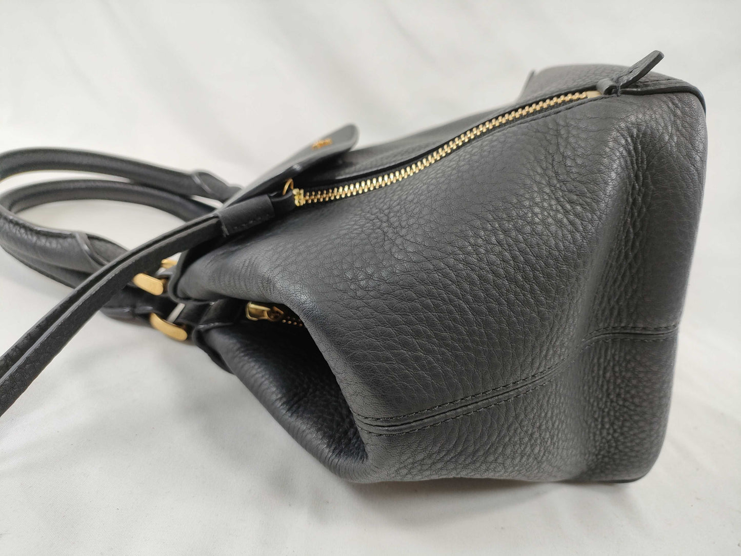 Tory Burch Tory Burch Handbag Leather Half Moon Black Handbag