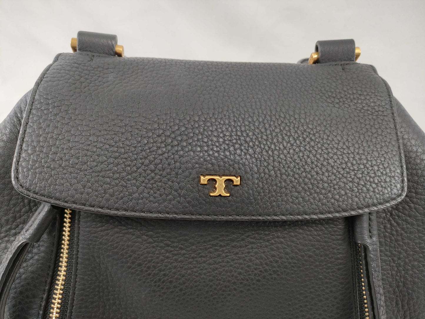 Tory Burch Tory Burch Handbag Leather Half Moon Black Handbag