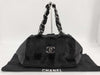 CHANEL Handbag, Harako Leather, Black, 8610456
