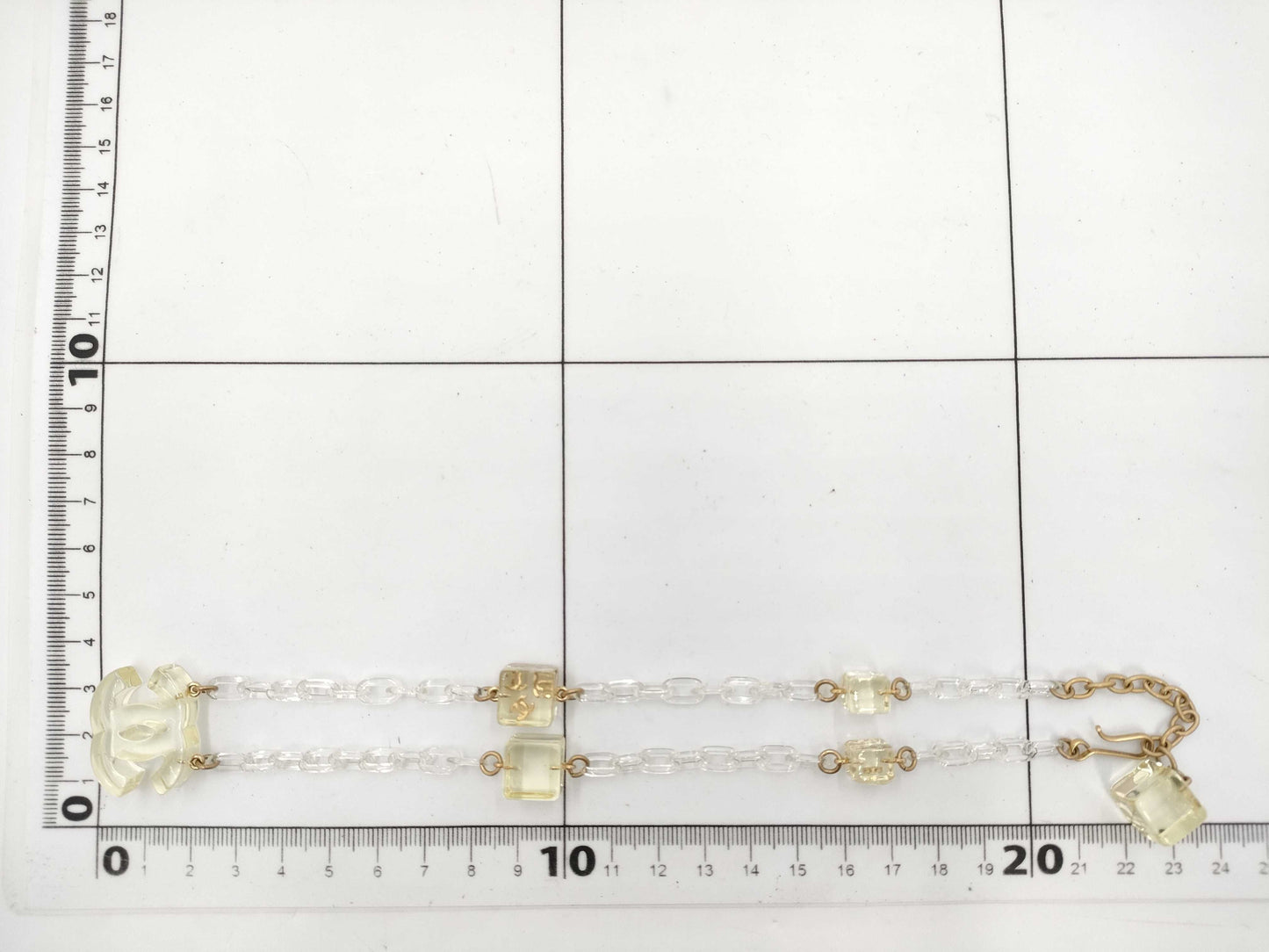 CHANEL Coco Mark Clear Cube 01P Necklace