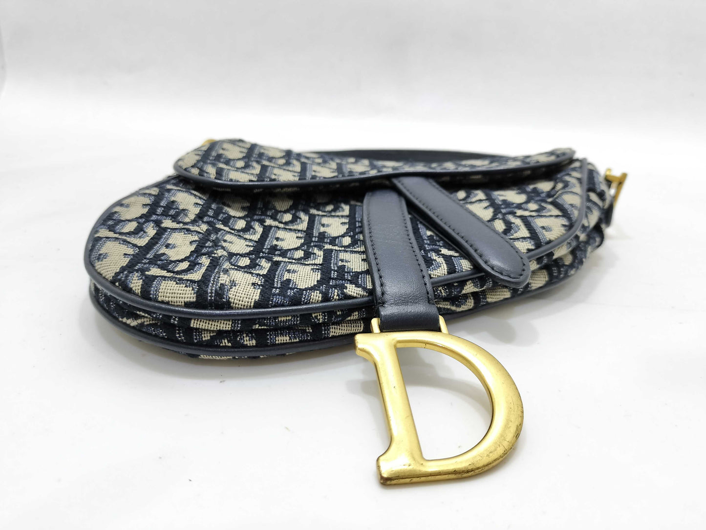 Dior Dior Oblique Saddle Bag Canvas Shoulder Bag Handbag