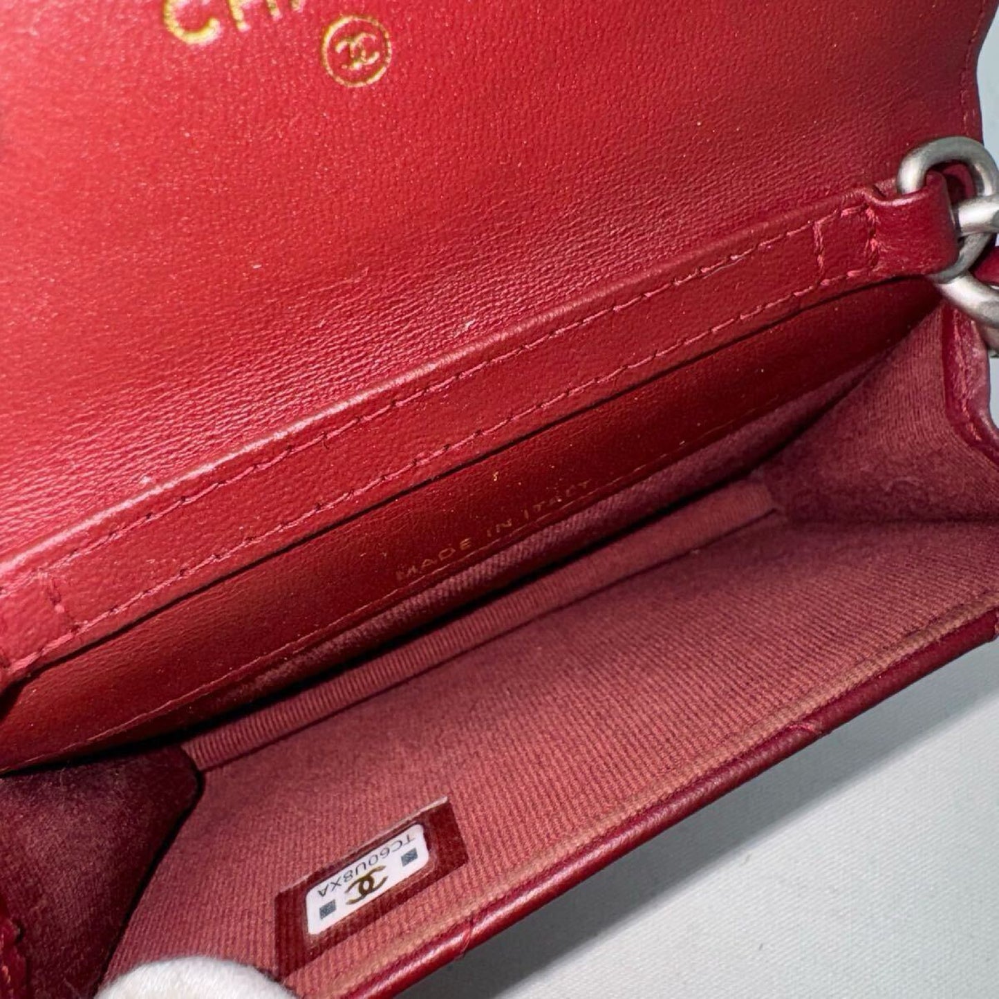 CHANEL CHANEL Mini Mini Matelasse Shoulder Bag, Chanel 19, Lambskin, Coco Mark, Chain Shoulder Wallet, Red, Shoulder Bag