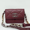 CHANEL CHANEL Mini Mini Matelasse Shoulder Bag, Chanel 19, Lambskin, Coco Mark, Chain Shoulder Wallet, Red, Shoulder Bag