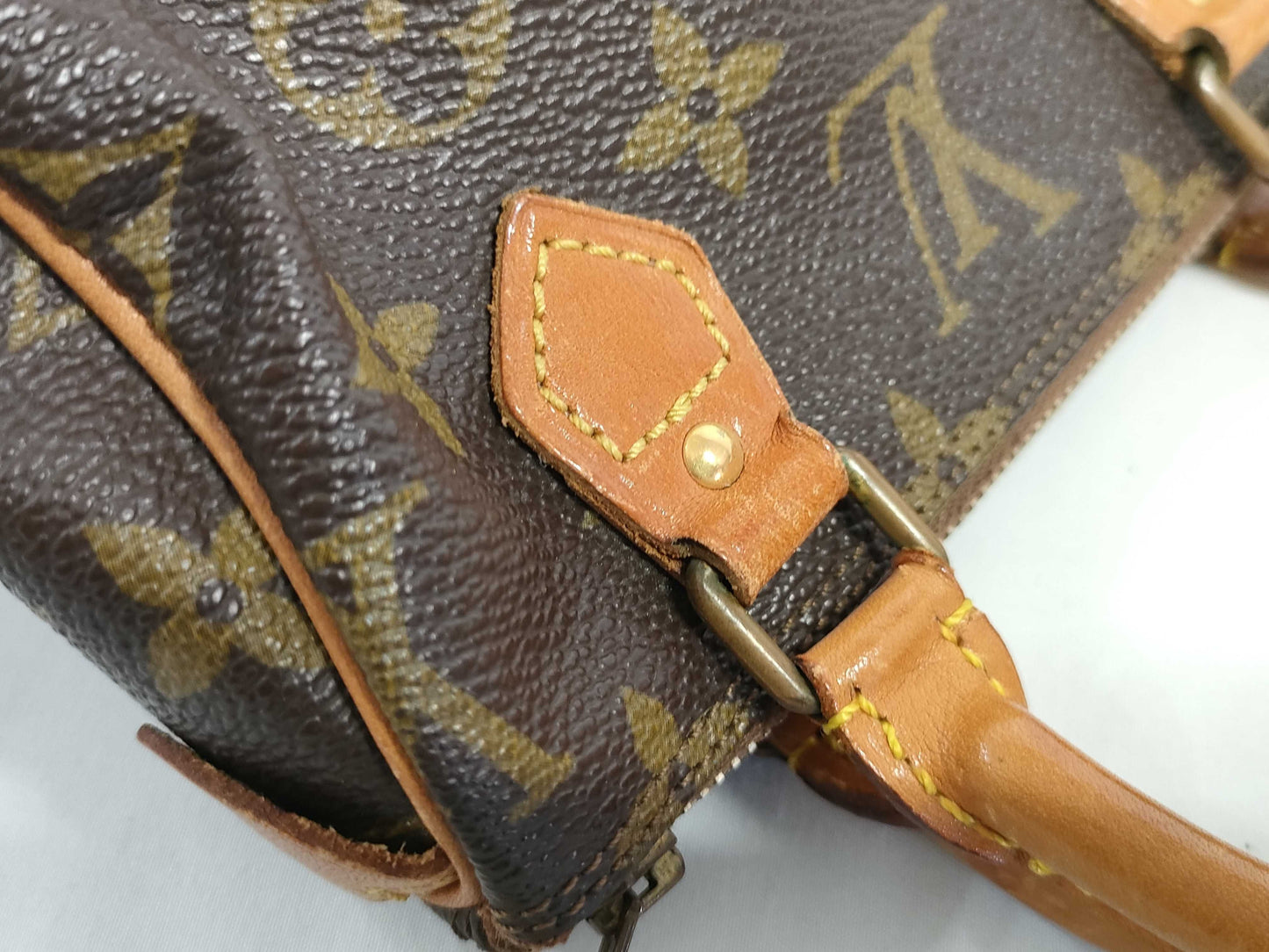 LOUIS VUITTON RFID verification not possible, serial number not confirmed, Monogram LOUIS VUITTON M41534 Monogram M41534 Mini Speedy Pouch Handbag with White Tag