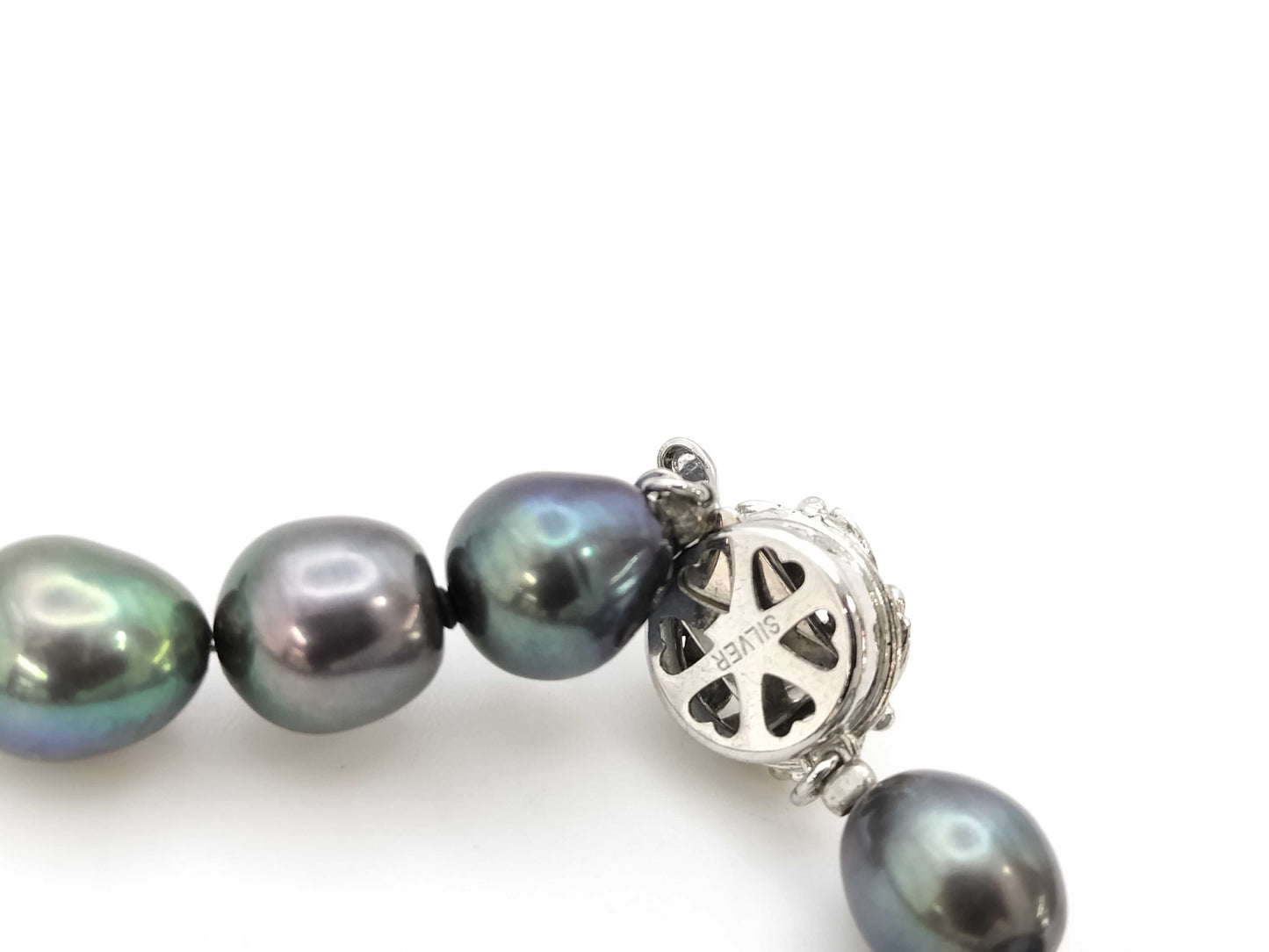Pearl diameter: approx. 8.1mm-9.3mm, Sterling Silver, 45.3g, Necklace