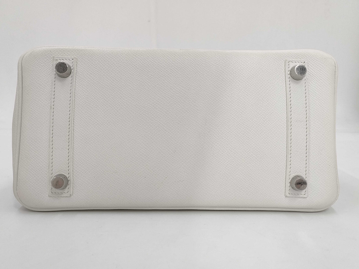 HERMES Birkin 25 Epsom White with Silver Hardware, Size M Handbag