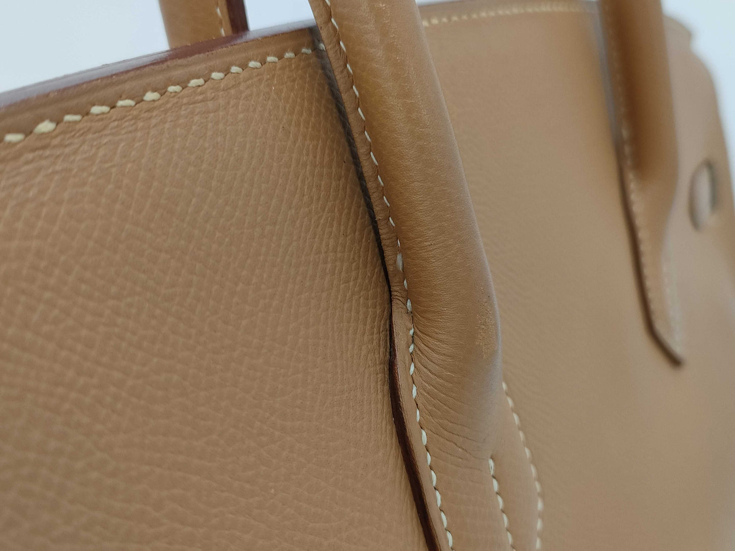 HERMES Birkin 35 Couchvel Natural Leather with Gold Hardware, E-Type Handbag