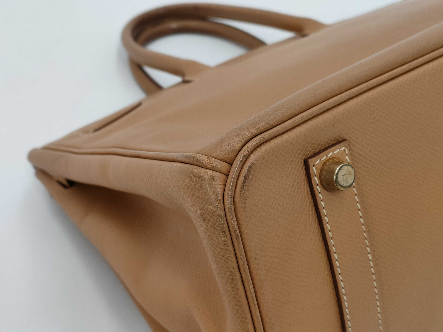 HERMES Birkin 35 Couchvel Natural Leather with Gold Hardware, E-Type Handbag