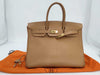 HERMES Birkin 35 Couchvel Natural Leather with Gold Hardware, E-Type Handbag