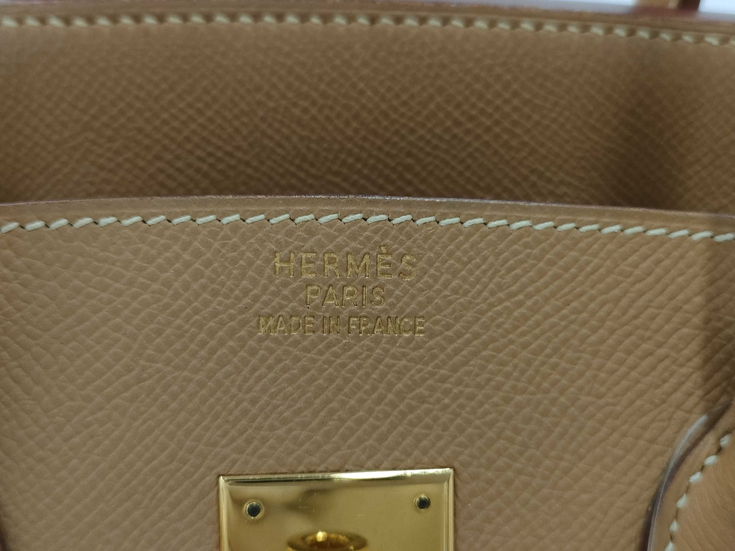HERMES Birkin 35 Couchvel Natural Leather with Gold Hardware, E-Type Handbag