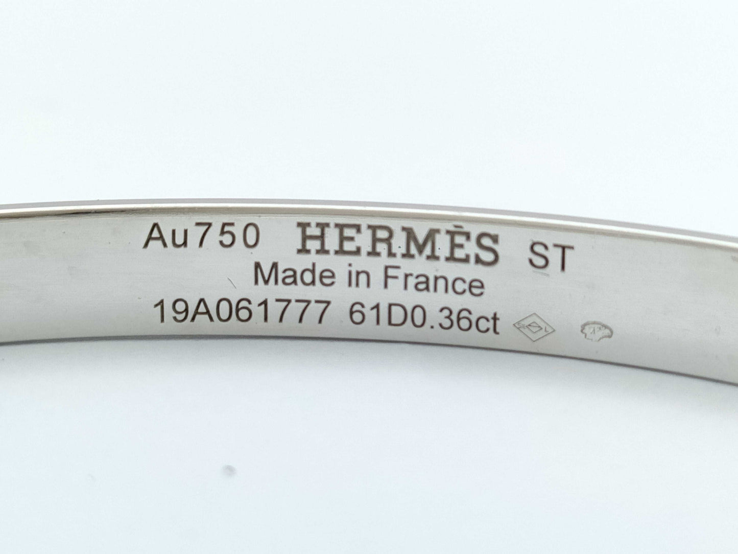 HERMES Kelly ST D0.36ct WG Au750 24.6g Bracelet/Bangle
