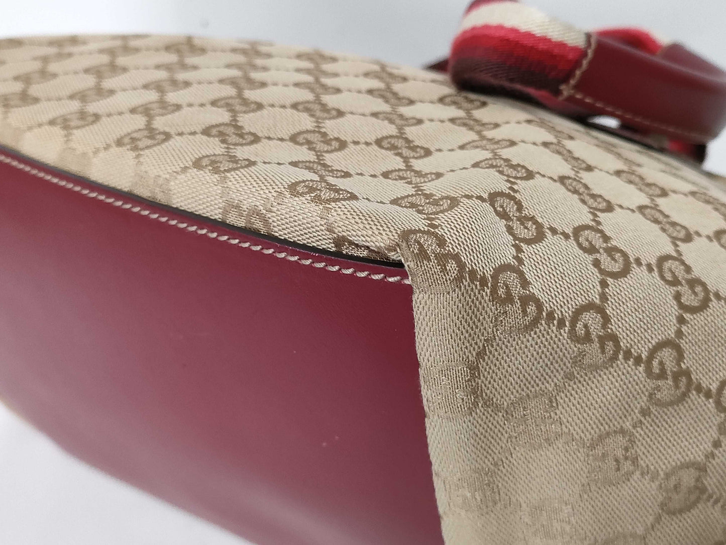 GUCCI GG Canvas Gucci Handbag Sherry Line Handbag