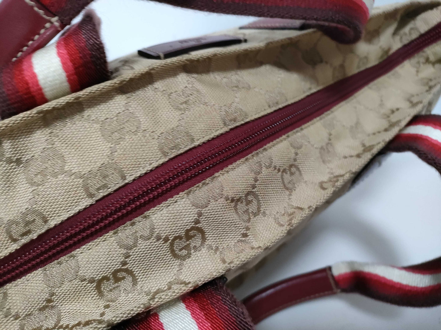 GUCCI GG Canvas Gucci Handbag Sherry Line Handbag