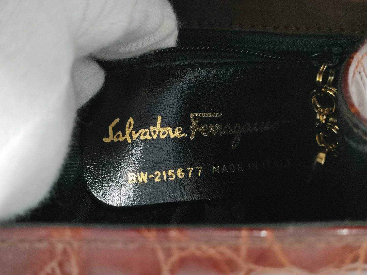 Salvatore Ferragamo Vara Ribbon Crocodile Handbag