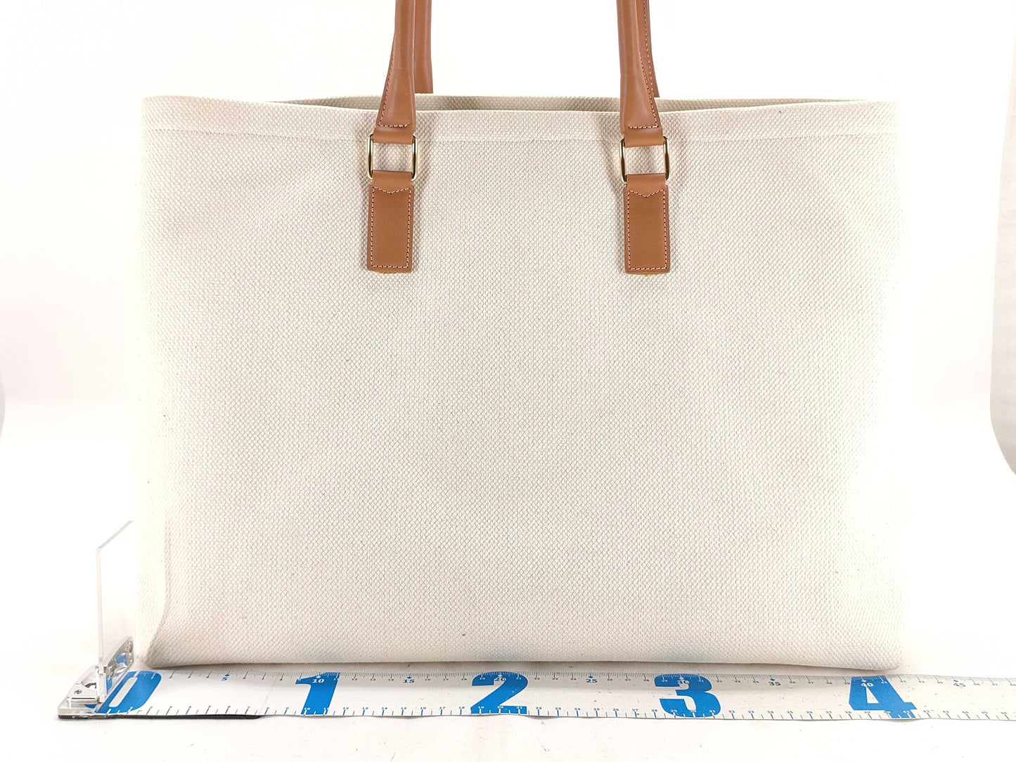 CELINE Horizontal Cabas Canvas Tote Bag with Key