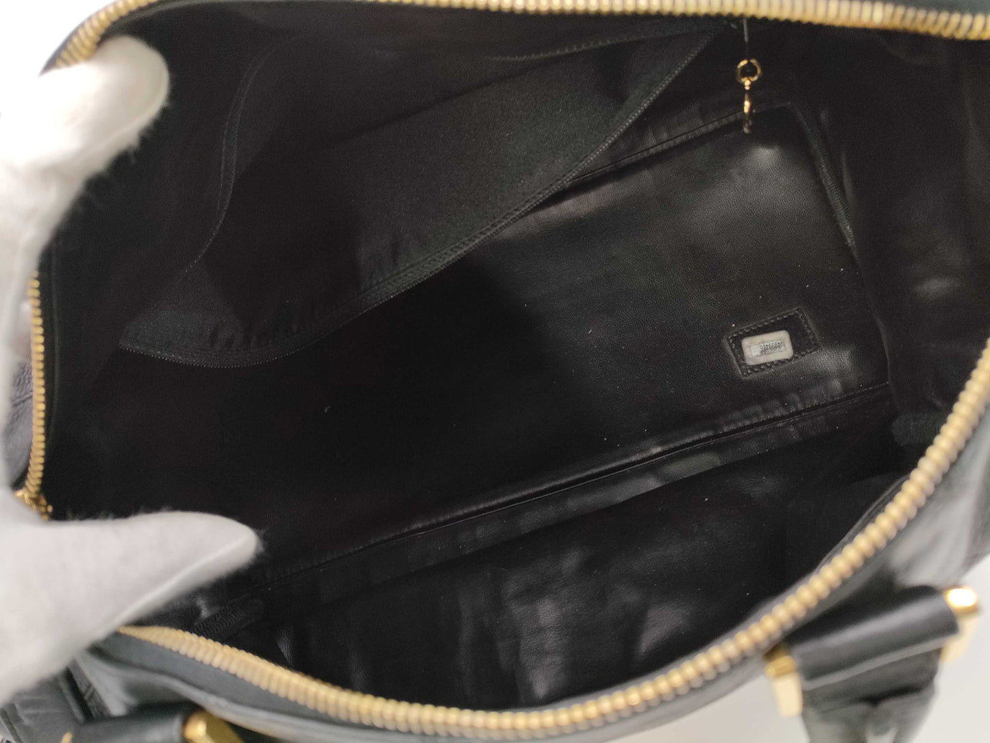CHANEL Bicolor Coco Mark 2-Way Leather Boston Bag Handbag