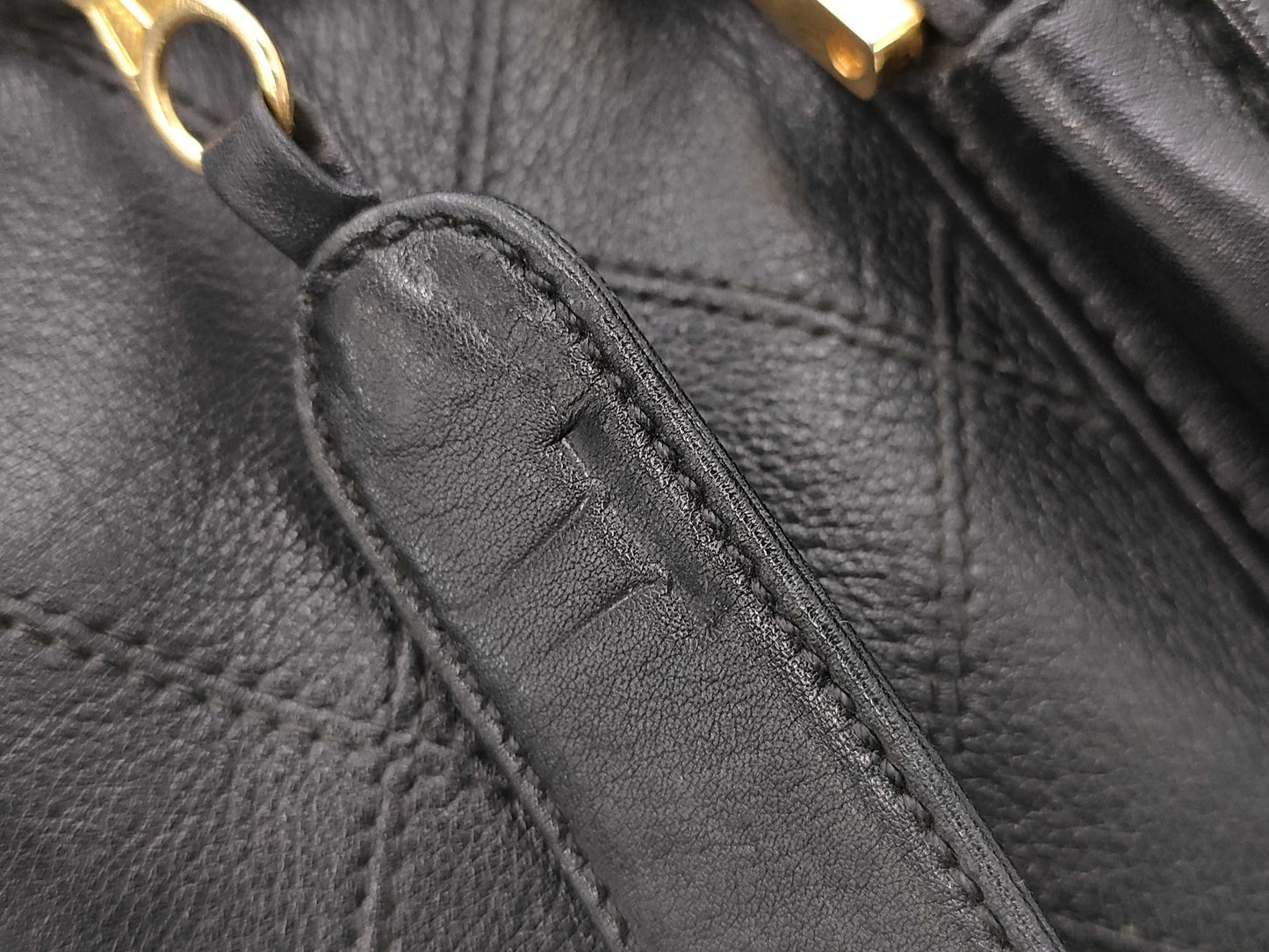 CHANEL Bicolor Coco Mark 2-Way Leather Boston Bag Handbag