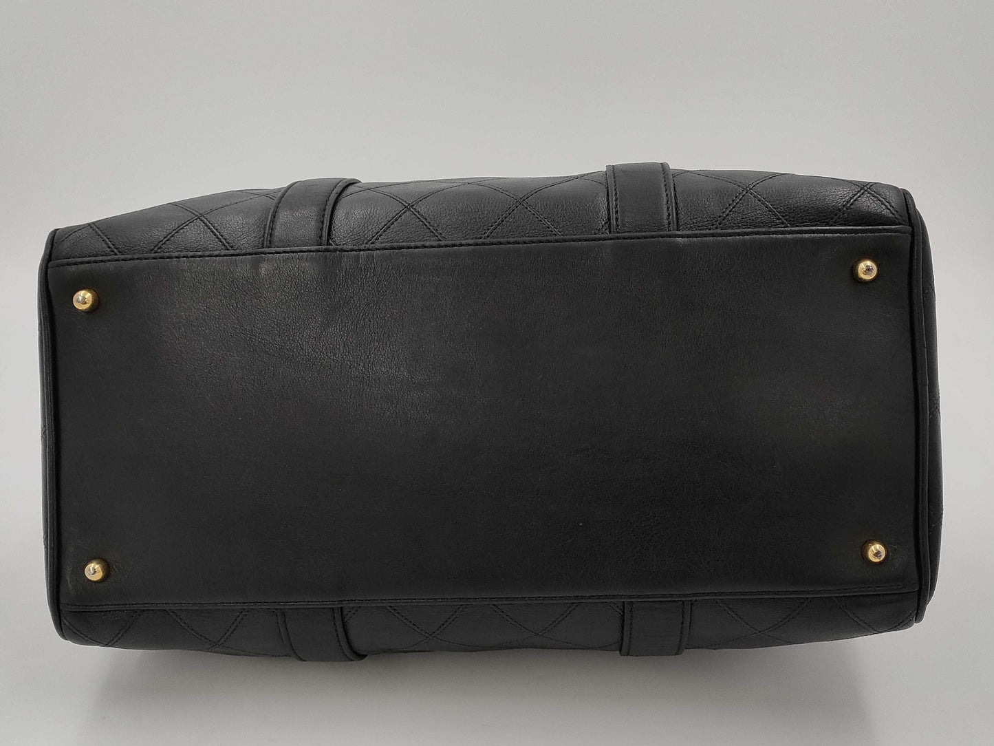 CHANEL Bicolor Coco Mark 2-Way Leather Boston Bag Handbag