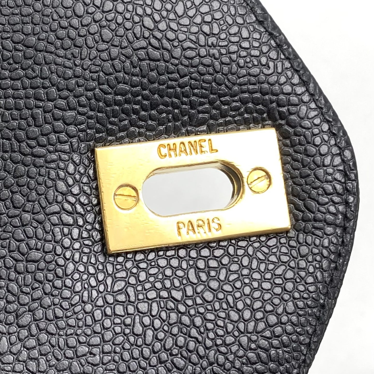 CHANEL CHANEL Supermodel Large Coco Mark Turnlock Caviar Leather Chain Shoulder Tote Bag