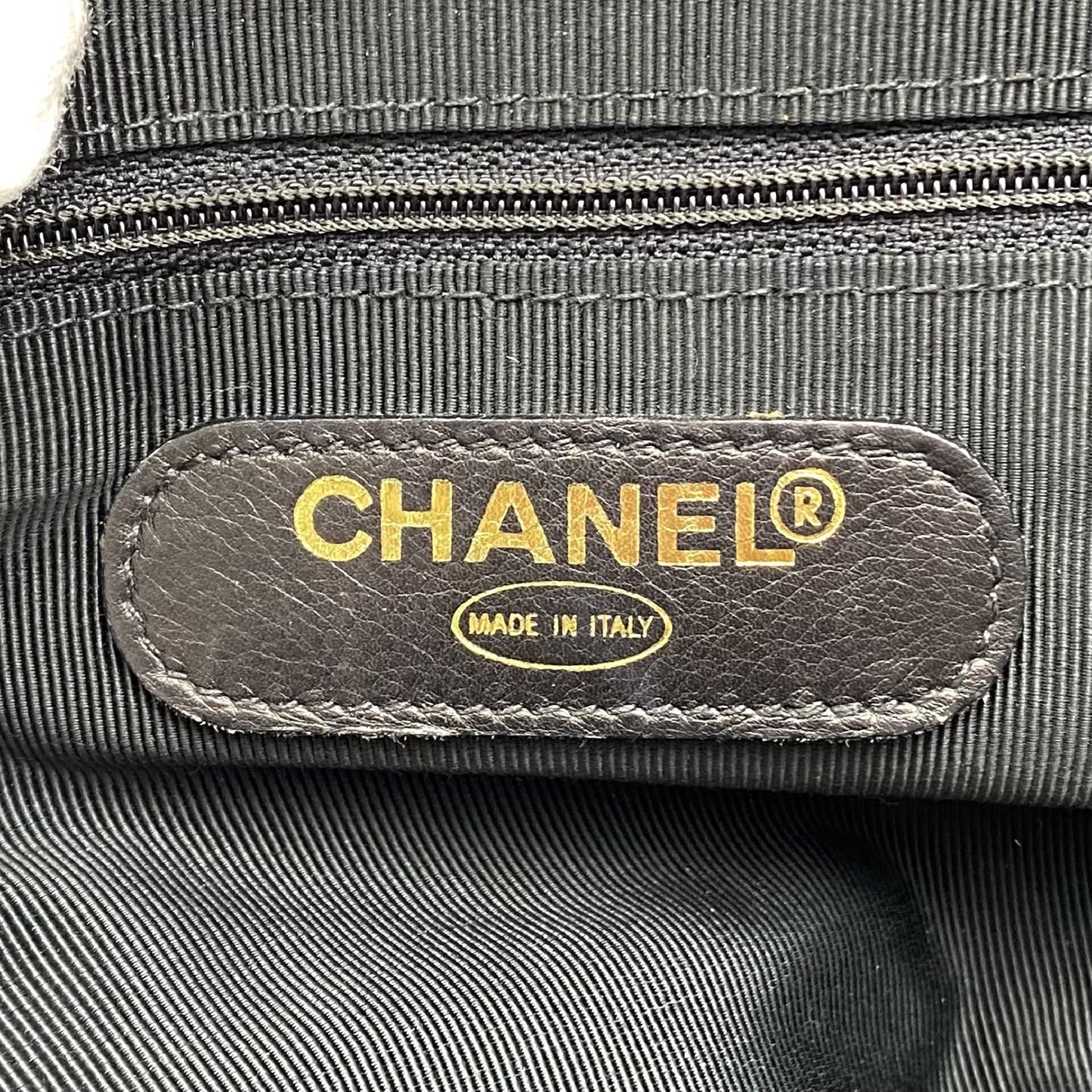 CHANEL CHANEL Supermodel Large Coco Mark Turnlock Caviar Leather Chain Shoulder Tote Bag