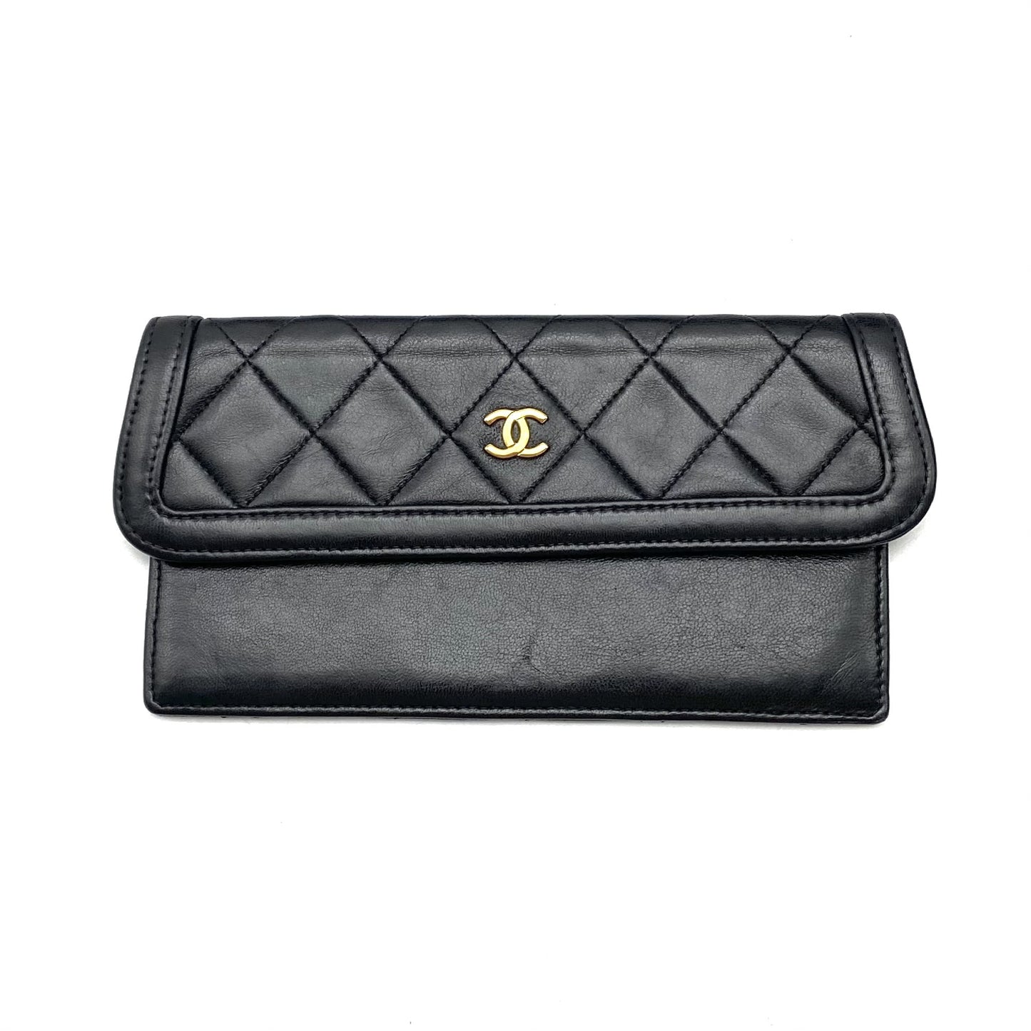 CHANEL Matelasse Turnlock Coco Mark Lambskin Chain Hand Shoulder Bag with Pouch