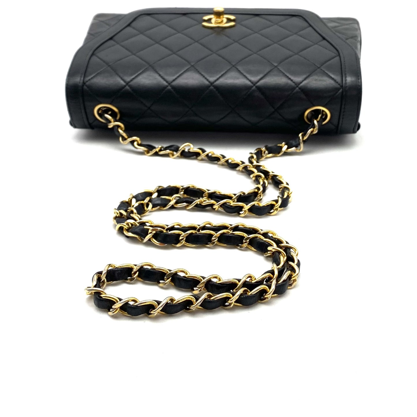 CHANEL Matelasse Turnlock Coco Mark Lambskin Chain Hand Shoulder Bag with Pouch