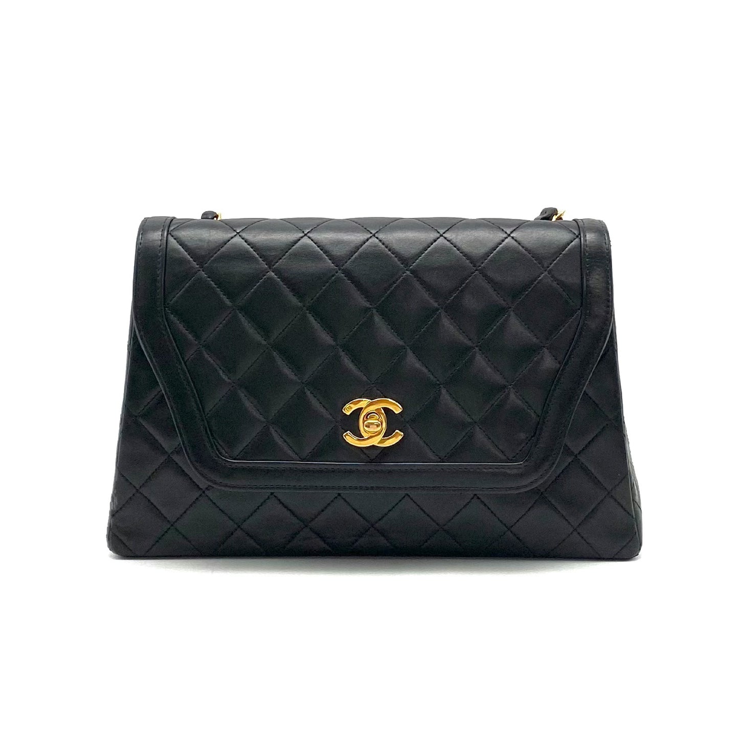 CHANEL Matelasse Turnlock Coco Mark Lambskin Chain Hand Shoulder Bag with Pouch