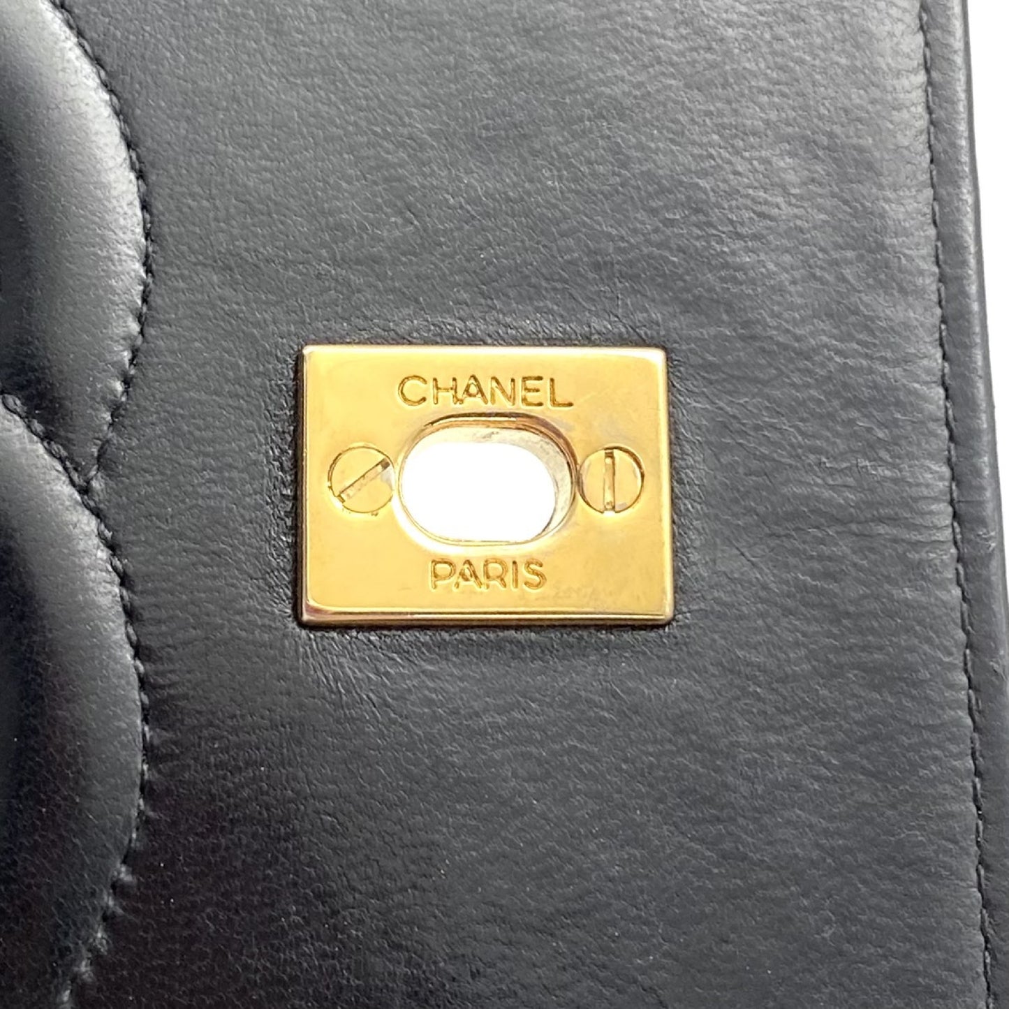 CHANEL Matelasse Turnlock Coco Mark Lambskin Chain Hand Shoulder Bag with Pouch