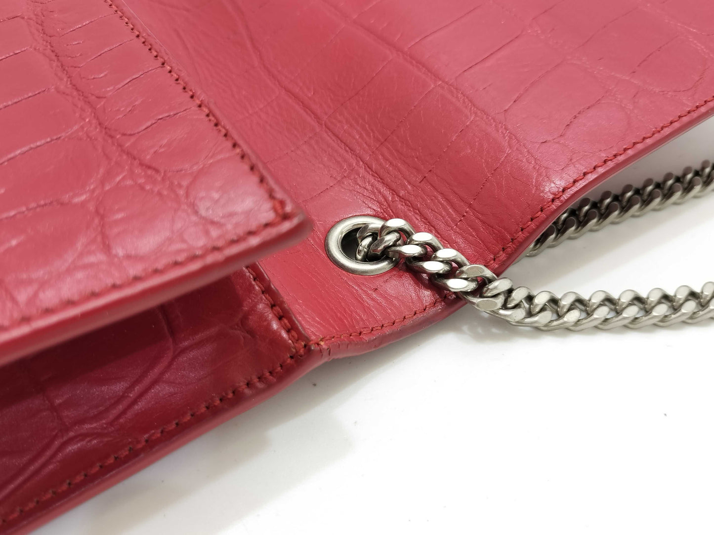 SAINT LAURENT SAINT LAURENT Paris Kate Crocodile Embossed Shoulder Bag Shoulder Bag