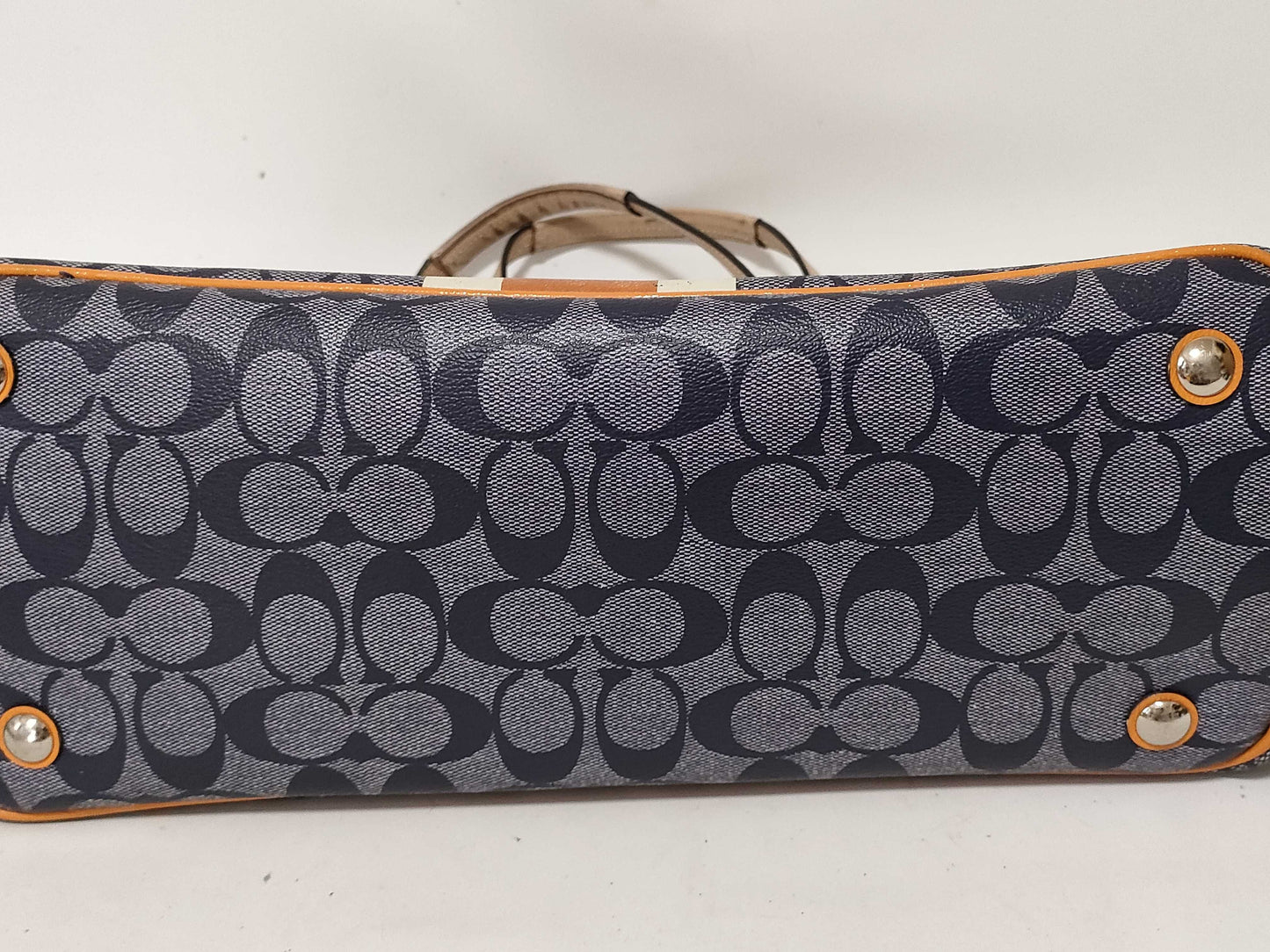 COACH Signature Coach Tote Bag Heritage Stripe Signature Tote Bag