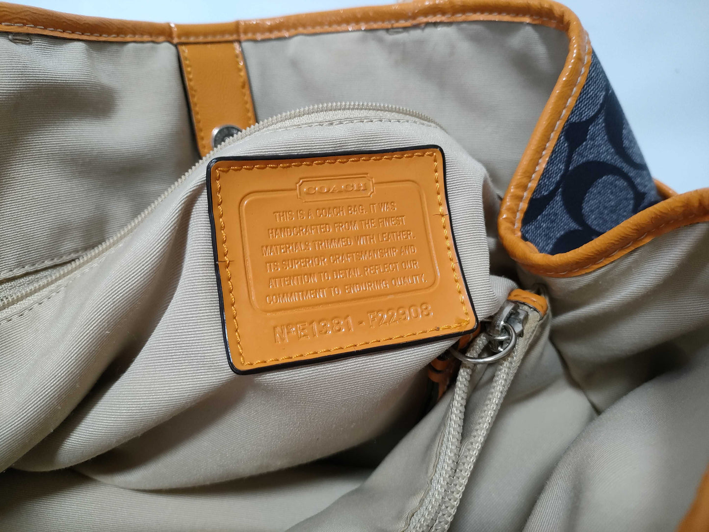 COACH Signature Coach Tote Bag Heritage Stripe Signature Tote Bag