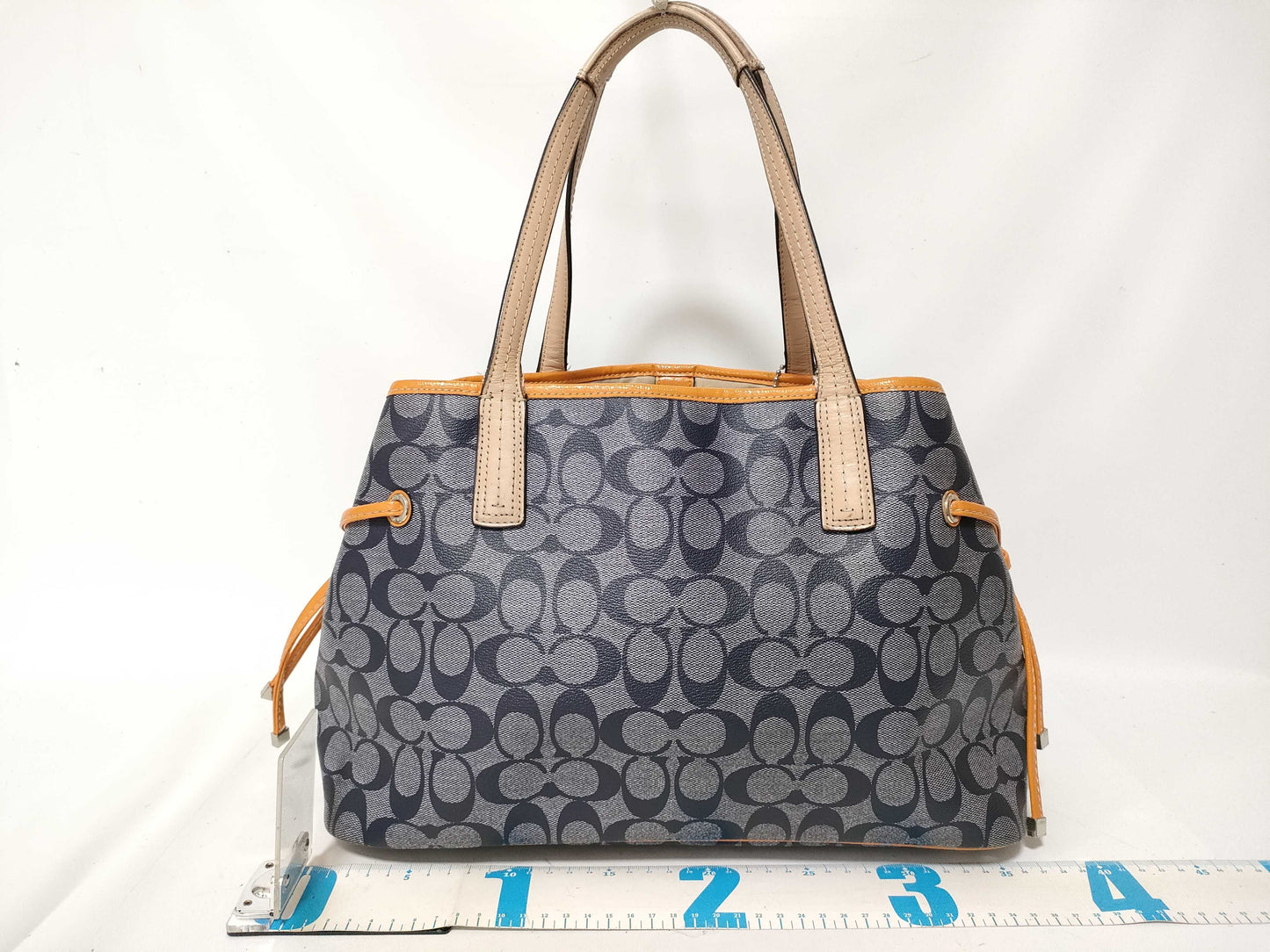 COACH Signature Coach Tote Bag Heritage Stripe Signature Tote Bag